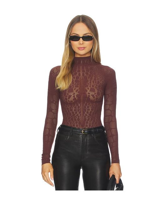 Wolford Purple Reptile Net String Bodysuit