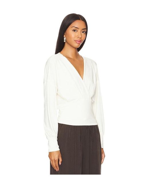 Bobi White Long Sleeve Blouse