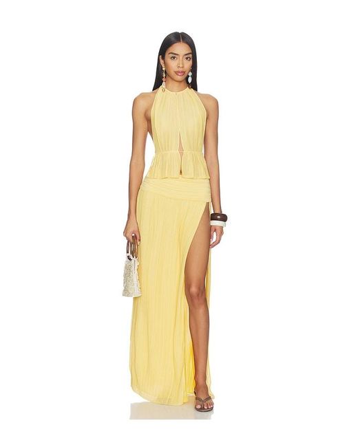 Nbd Yellow Mallika Maxi Skirt