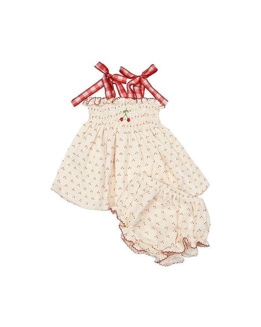 Wild Wawa White Embroidered Smock Set