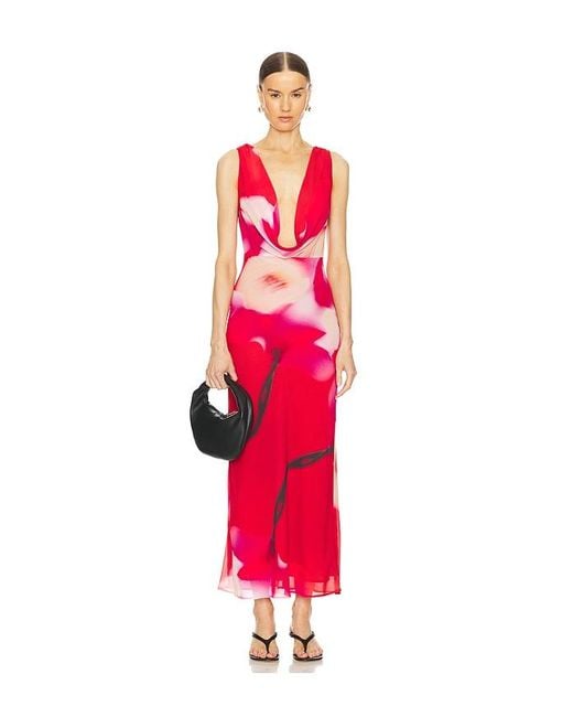 SAU LEE Red Katya Dress