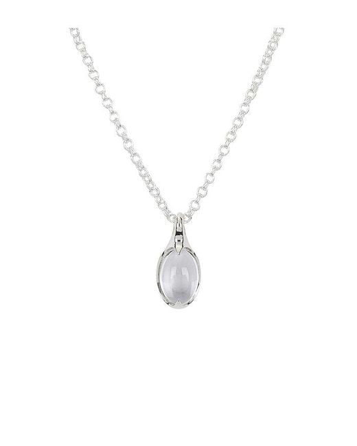 Loren Stewart White Crystal Orb Amulet Necklace