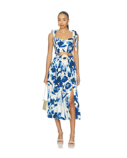 Cara Cara Blue Fielden Midi Skirt