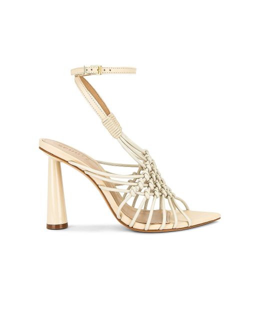 Schutz Leather Tinah Sandal in Natural - Lyst