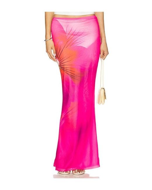 Runaway the Label Pink Zarela Maxi Skirt