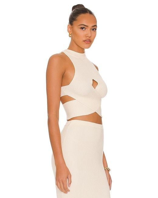 Camila Coelho White Macadamia Crossover Top
