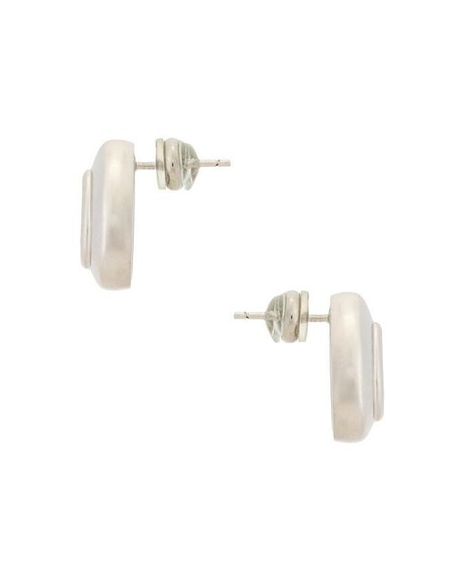 Shashi White Carson Stud Earrings