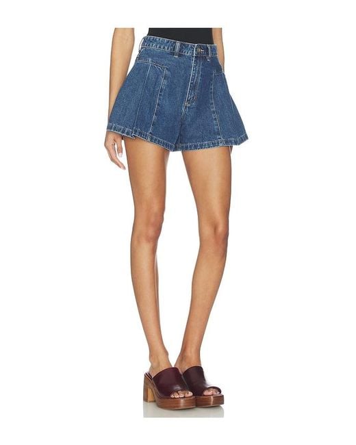 A.Brand Blue 94 Pleated Short