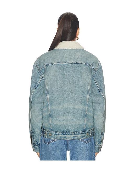 Calvin Klein Blue Sherpa Trucker Jacket