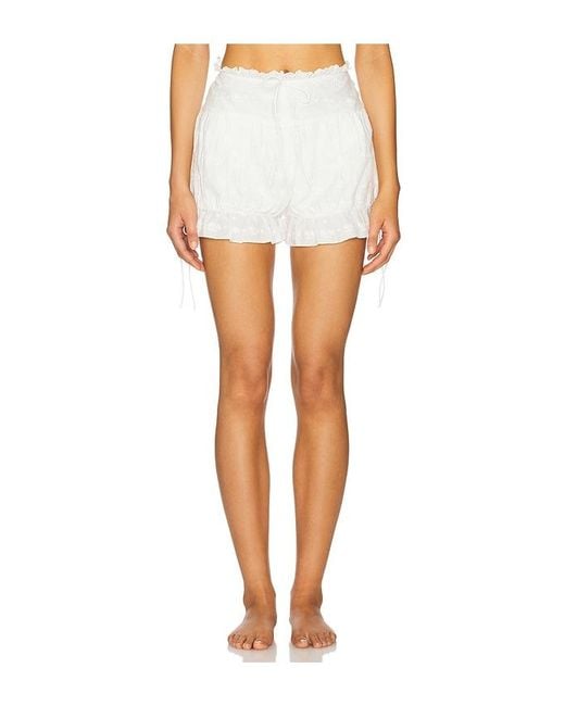For Love & Lemons White Edie Eyelet Bloomer Short