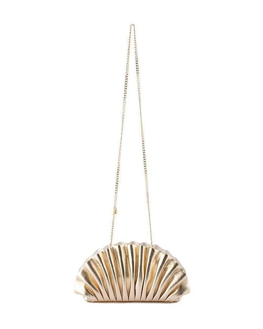 Olga Berg Natural Hollie Pleated Clutch