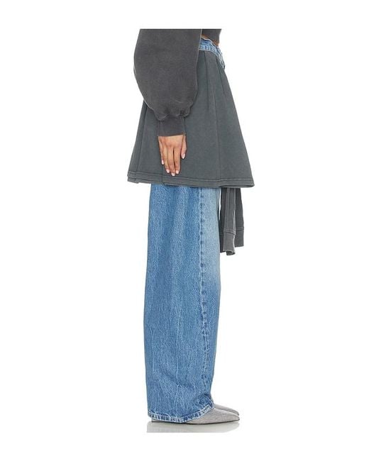 Alexander Wang Blue Slouchy Jean With Tied T-Shirt