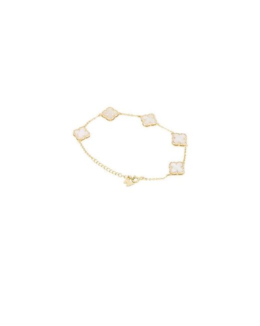 By Adina Eden Metallic Mini Multi Pave Outlined Colored Clover Bracelet