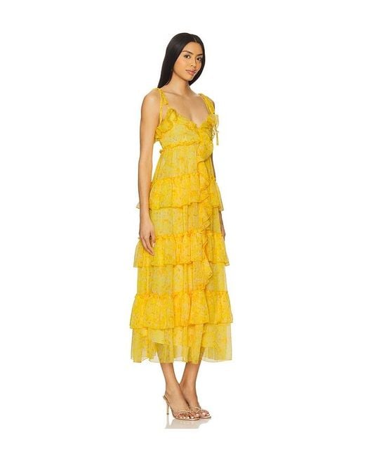 Cinq À Sept Fadrid ミディ丈ドレス Yellow