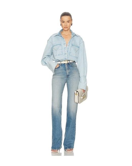 Helsa Blue Washed Denim Shirt