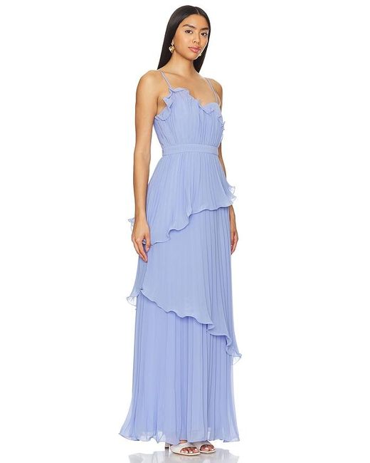 AMUR Blue Cassy Pleated Gown