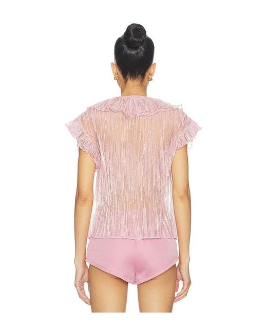AKNVAS Pink Este Ruffle Top
