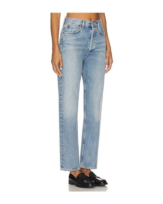 Agolde Blue 90S Pinch Waist High Rise Straight Jeans