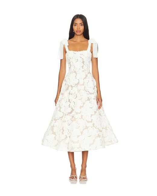 Bronx and Banco White Sabrina Midi Dress