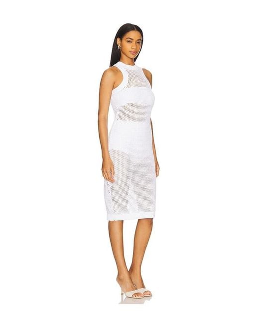 Susana Monaco White Netting Racer Tank Dress