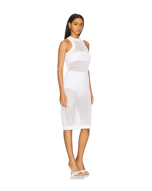 Susana Monaco White Netting Racer Tank Dress