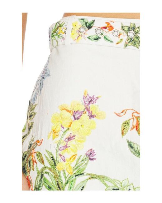 Hemant & Nandita Yellow Mini Skirt With Buckle Belt
