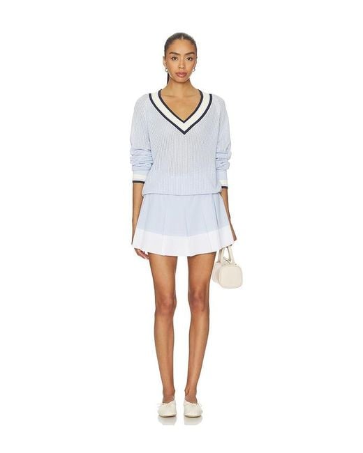 Varley White Maurice V-Neck Sweater