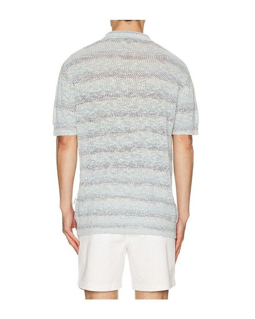 BOUND Gray Textured Knit Polo for men