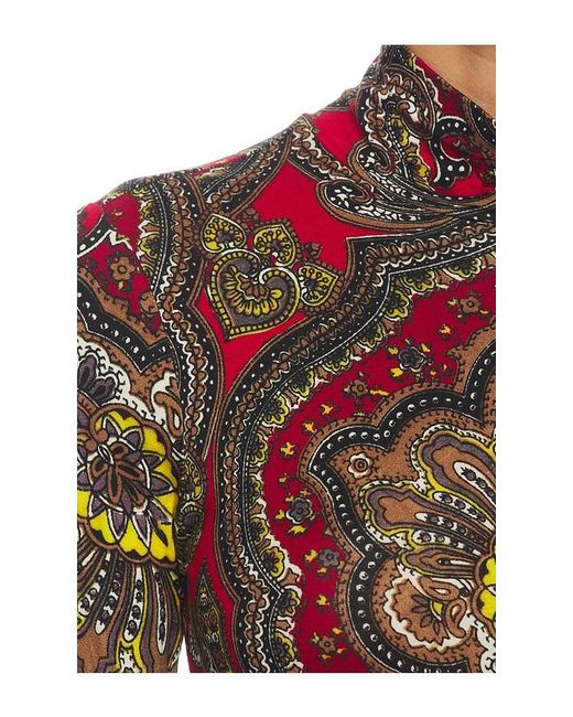 Alice + Olivia Red Delaina Longsleeve Turtleneck Top
