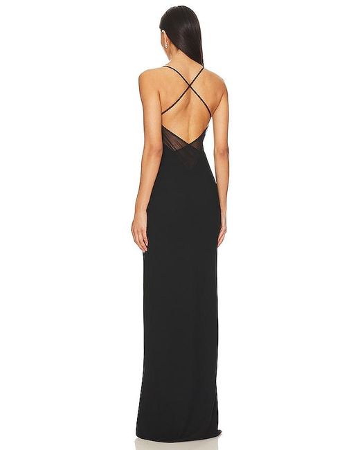 The Sei Black Plunge Gown With Mesh