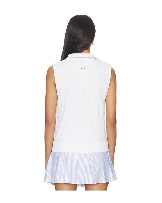 Varley White Marit Seamless Polo Top
