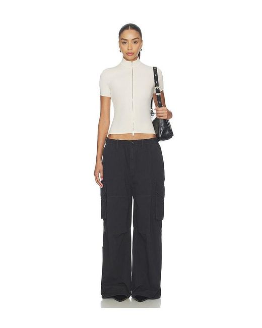 Alexander Wang Black Mid Rise Cargo Pant With Internal Logo