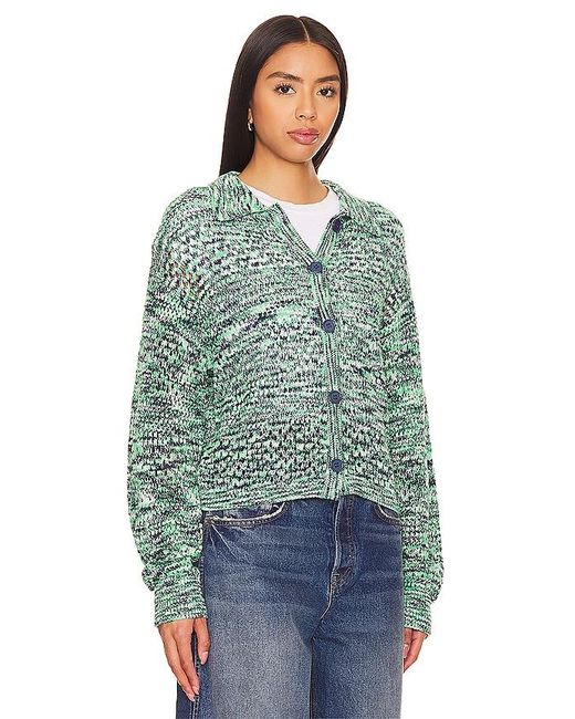 Monrow Green Space-dye Crochet Cardigan