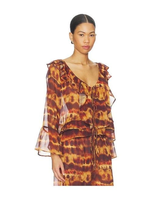Leslie Amon Orange Olivia Top