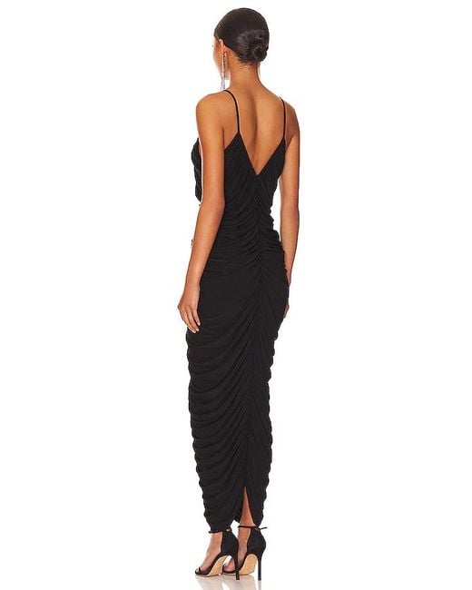 Norma Kamali Black Slip Diana Gown
