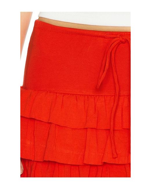 MORE TO COME Red Eudora Mini Skirt