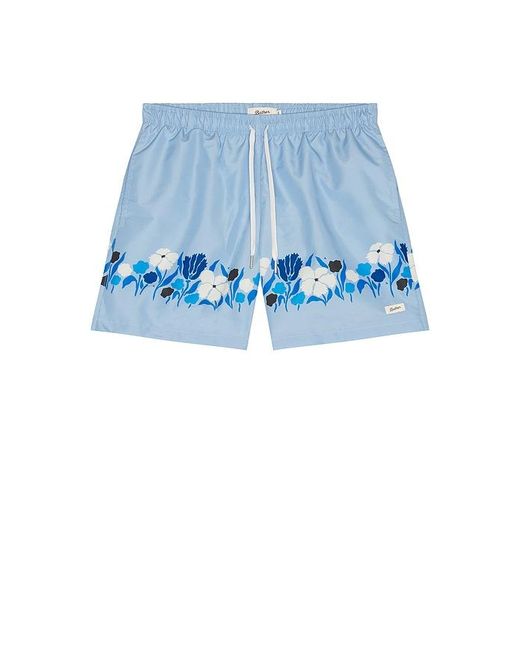 Bather Blue Lawn Printed Swim Trunks for men