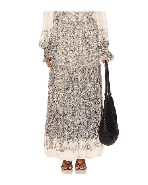 Hemant & Nandita Natural Tiered Maxi Skirt