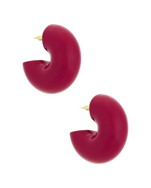 Uncommon Matters Red Beam Hoop Earrings
