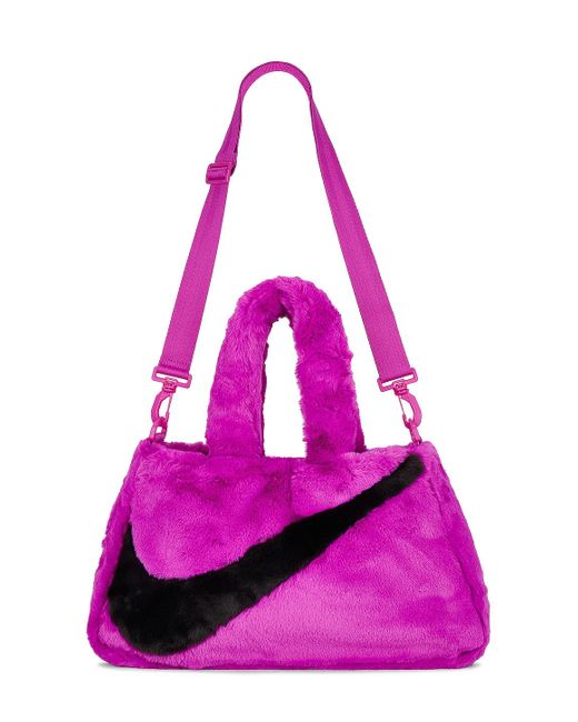 Nike Nsw Faux Fur Tote in Pink | Lyst