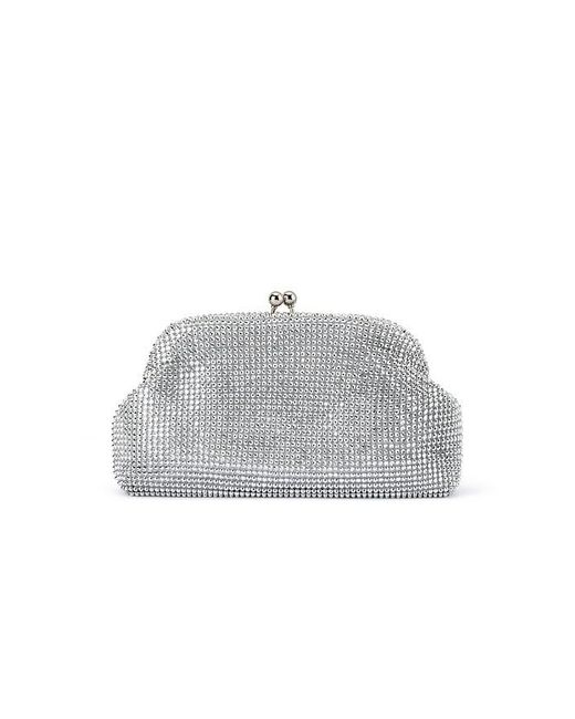 Olga Berg Metallic Ela Crystal Clutch