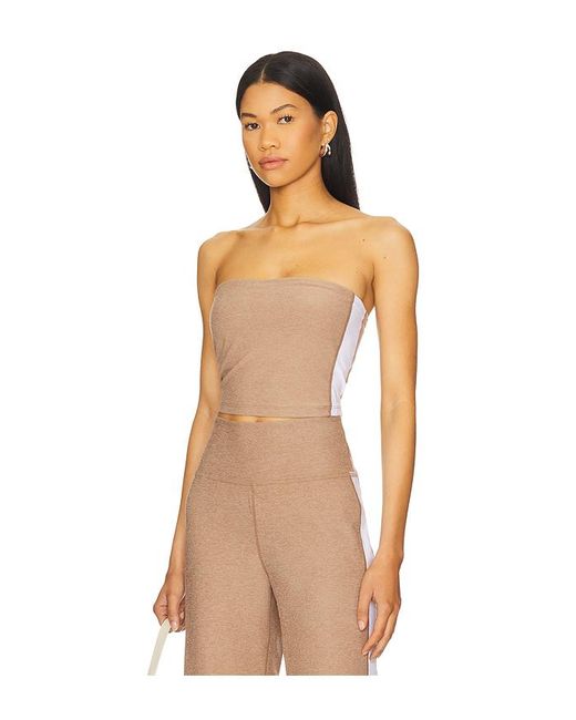 Beyond Yoga Natural Spacedye Strapless Stripe Top