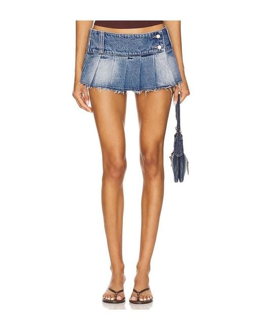 A.Brand Blue 00 Pleated Mini Skirt