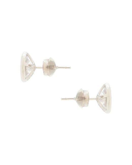 Shashi White Oval Bezel Stud