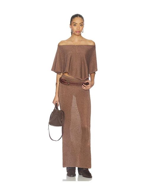 superdown Brown Shelly Maxi Skirt
