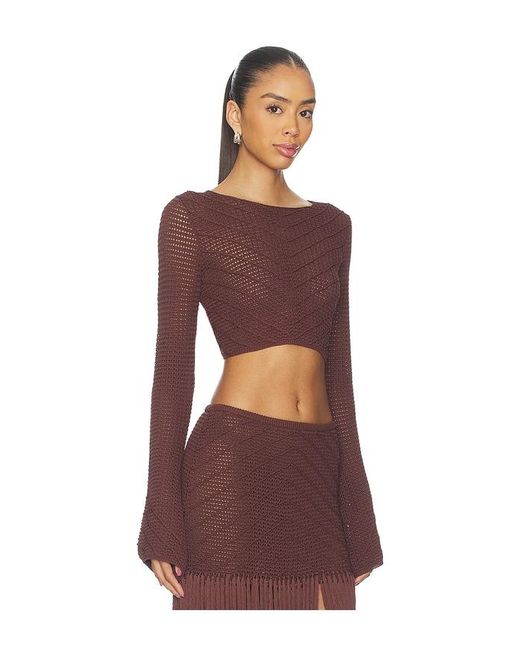 Devon Windsor Red Erin Longsleeve Top