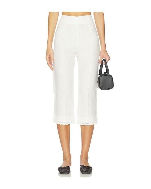 Posse White Effi Capri Pant