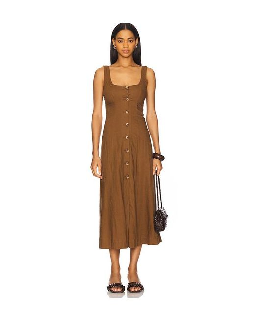 Tularosa Brown Carley Midi Dress