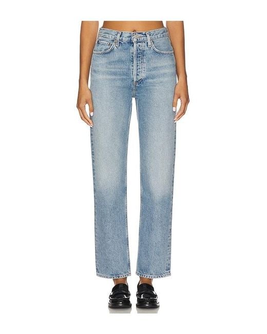 Agolde Blue 90S Pinch Waist High Rise Straight Jeans