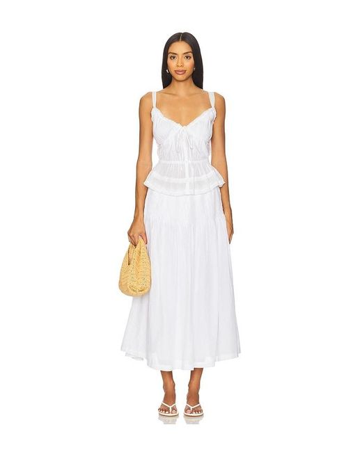 LPA White Emmy Midi Skirt